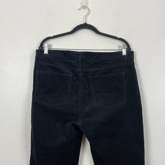 Talbots Corduroy Straight Leg Womens 14 Black 5 Pocket Plus Size Relaxed Pants - Picture 7 of 11